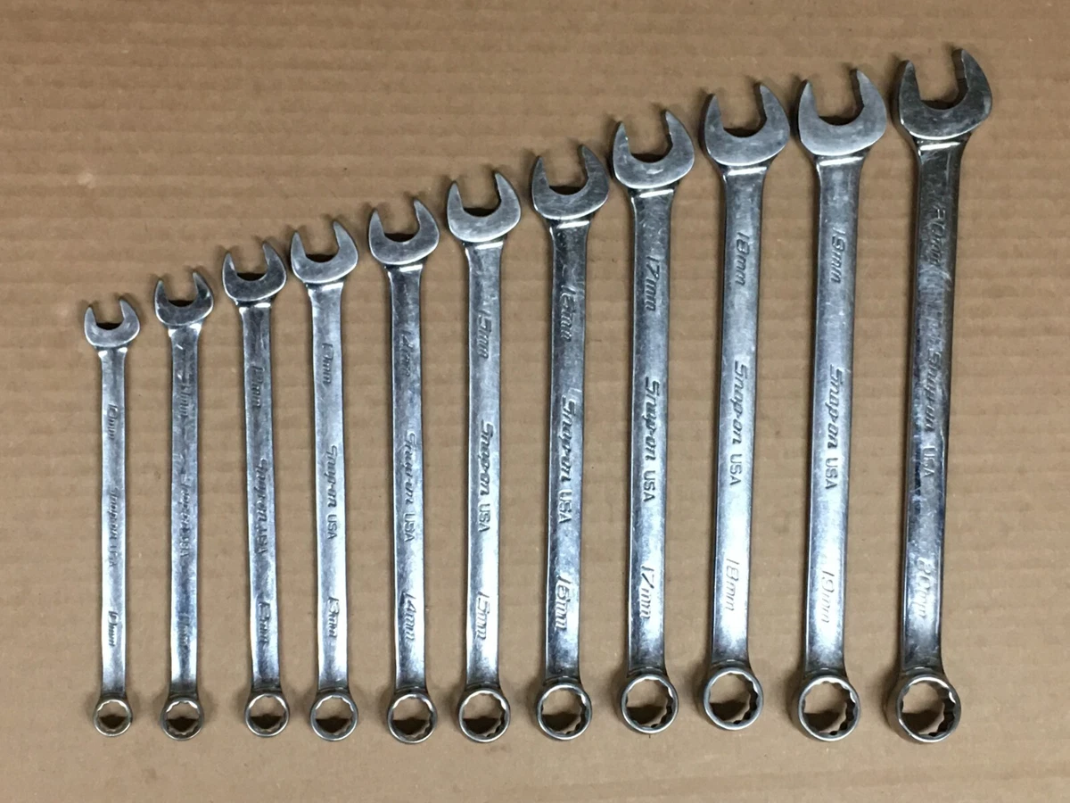 Snap On 11pc Metric Combo Wrench Set 10mm 20mm Flank Drive