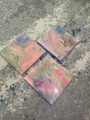 Acrylic Pour Coasters - 3 piece Set