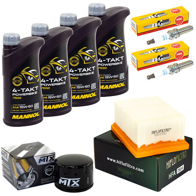 Set Wartung für BMW C 650 GT Sport 2011-21 Öl 4L Luftfilter Ölfilter Zündkerzen