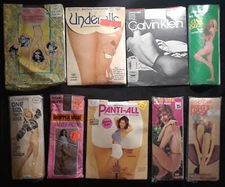 Vintage 1960's To 1990's Pantyhose Lot Of 9 Sealed Packages!