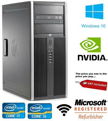 HP 8200 Tower Desktop PC Core i5 i7 4-16GB RAM HDD SSD Nvidia Grafik Win 10