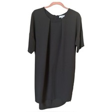 H by Halston Black Short Sleeve Shift Spring Wedding Guest Dress Size M