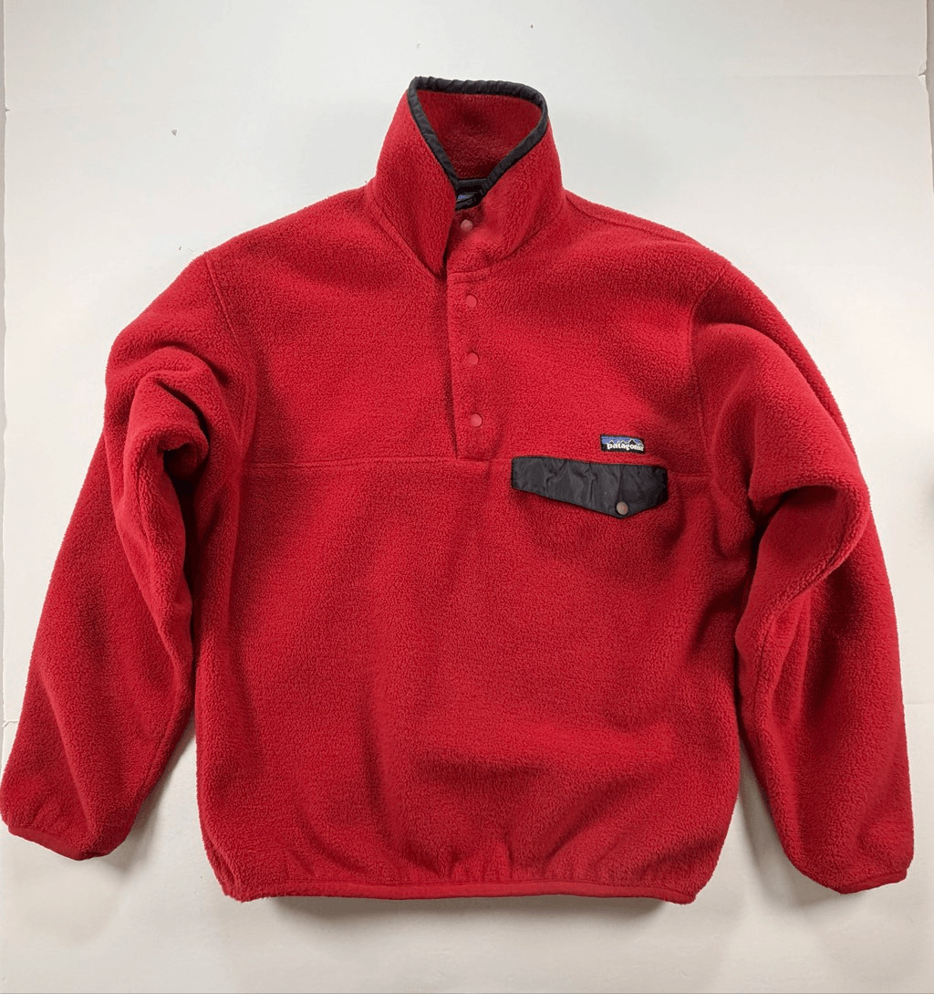 Vintage Patagonia Synchilla Size Mens M Red Snap T Fleece Pullover Jacket USA