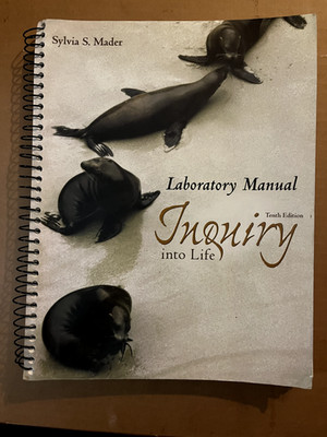 sylvia s mader laboratory manual tenth ed inquiry into life 2003 spiral 
