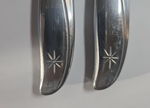 Vintage Twin Star Atomic Stainless Flatwear Lot of 6 Butter Knives 8.5" - Picture 6 of 6