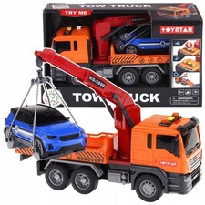 Camion rimorchio ad attrito con gru e auto | Suono e luce