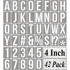 4 Inch Alphabet Letter Stencils for Painting - 42 Pack Letter and Number Sten...
