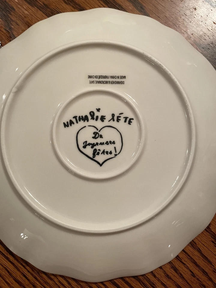 Anthropologie Nathalie Lete Joyeux Noel Navidad muñeco de nieve ensalada plato de postre 8” Foto 2 de 4