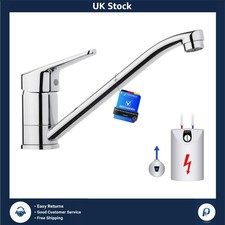 Low Pressure Kitchen Sink Mixer Tap Chrome Brass Single Handle Swivel 360°