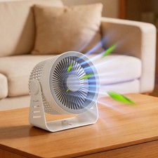 UK 6.7Inch Mini USB Rechargeable Desk Fan Portable Small Quiet Table Cooling Fan