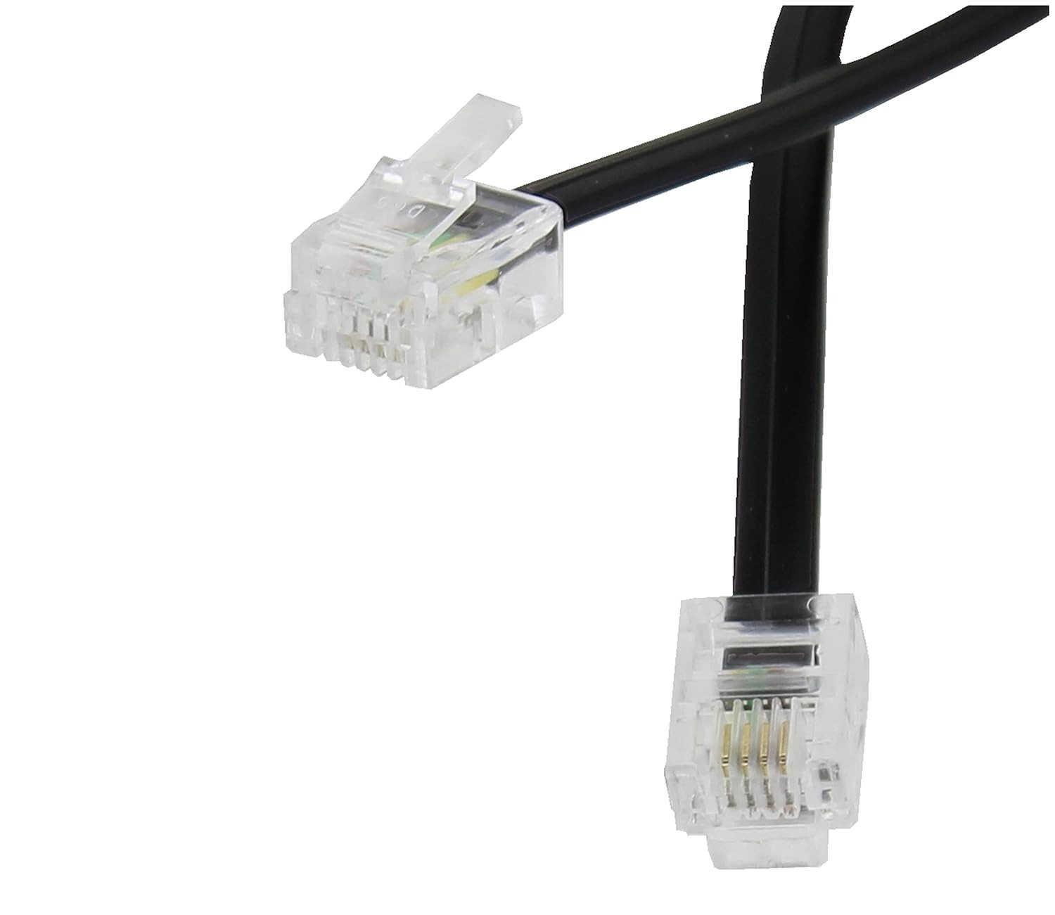 1.5M Flat Landline Telephone Broadband Cable Cord, Wifi Modem Router Wire to RJ1