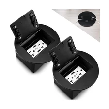 Kanayu 2 Pack Black Recessed Floor Outlet 3.98"x3.66"x3.15" 1-Gang with 4.8a ...