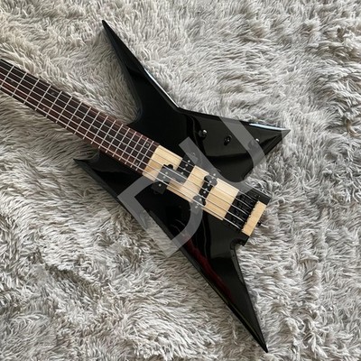 Ledux Iron-bird Electric Bass Guitar Solid Body 5 String Black Fast shipping