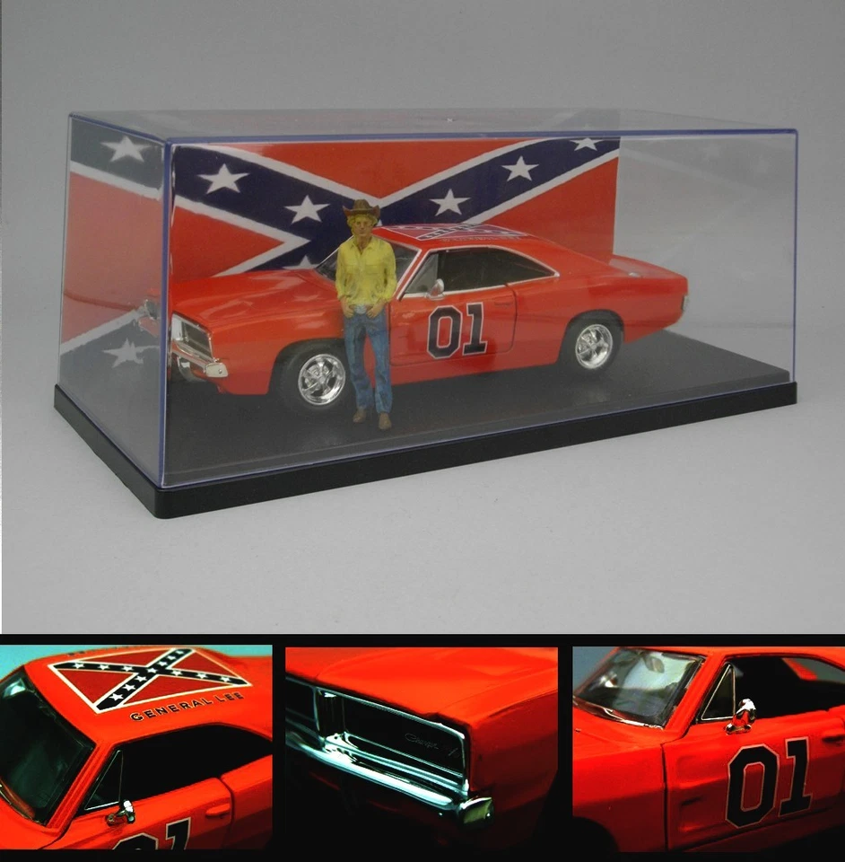 Dodge Charger R/T (1969) "Hazzard" 1:24 + Show Case + 3D Figure - Immagine 2 di 4
