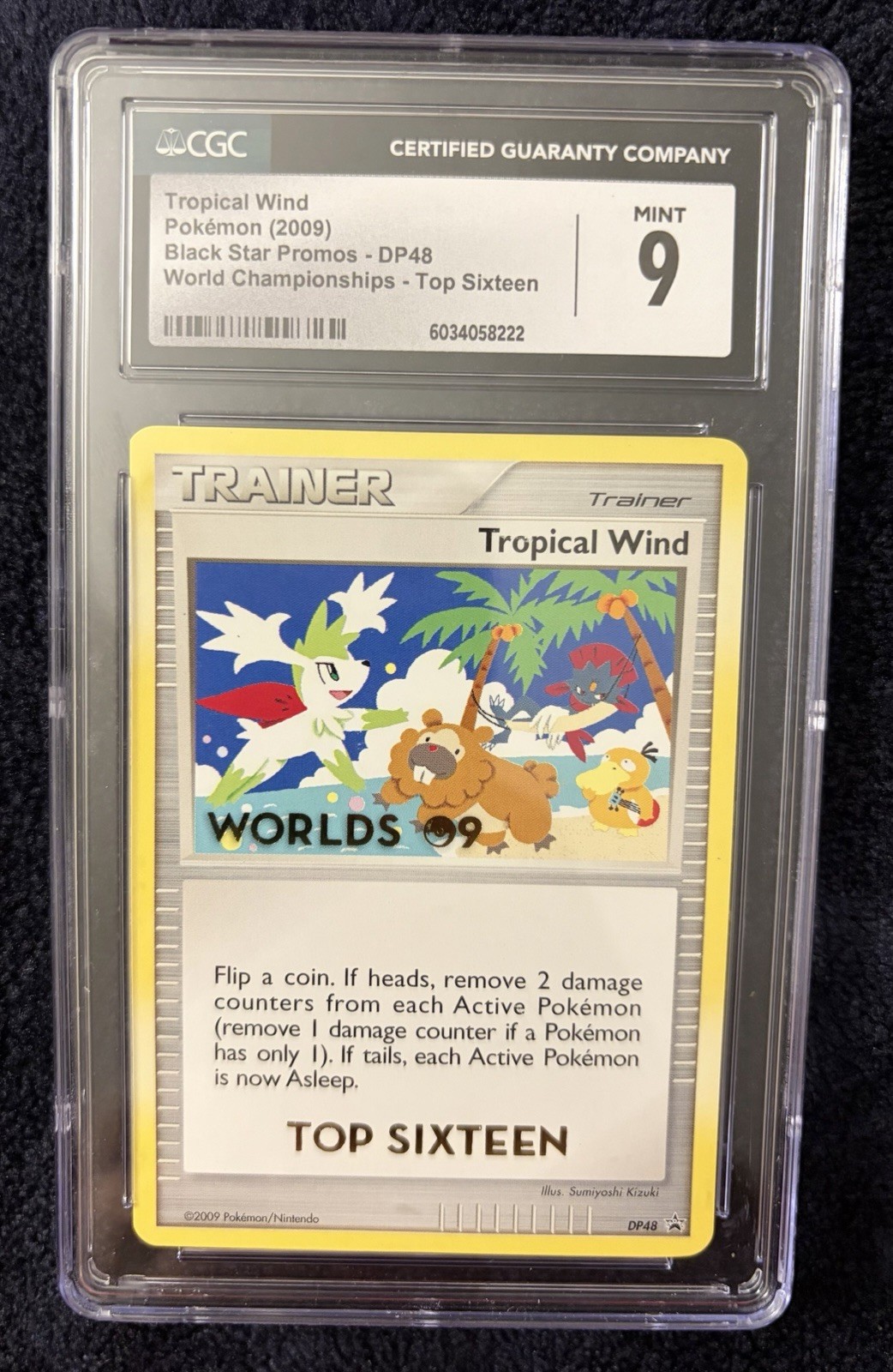 2009 Pokemon Tropical Wind Promo Card #DP48 World Championships Top 16 CGC 9