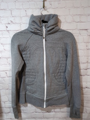 Lululemon Calm & Cozy Jacket Women's 6 Heathered Grey Full Zip High Collar