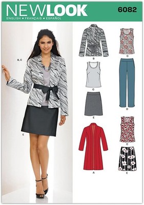 NEW LOOK 6082 JACKE HOSE TOP ROCK Schnittmuster Gr. 8 - 18 Fähigkeit: DURCHSCHNITTLICH
