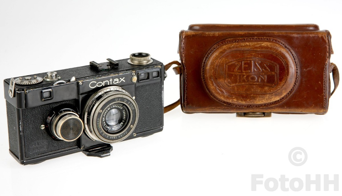 WONDERFUL ZEISS IKON RANGEFINDER CONTAX I IN BLACK WITH TESSAR 3,5 5cm  CASE - Main Image