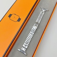 Width 14mm Watch Hermes Style Satine Grand H Band For Apple Watch Series 38-49mm