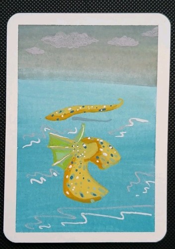 Original ACEO Art Card | OOAK Fantasy Dragon| Watercolor & Ink | Whimsical 