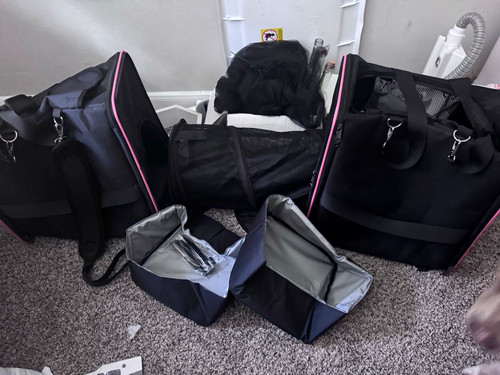 Versatile Cat Carrier for 2 Cats - Black Fabric Carrier Bag (Versatile Model)