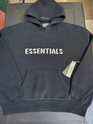 (New) Fear Of God Essentials FW21 Knit Hoodie Black Sz XL
