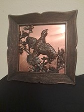 3D Framed Pheasant Bird Wall Art Hanging 1963 Made in USA Coppercraft Guild