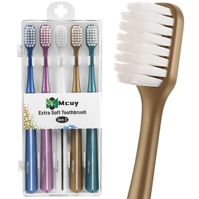 Manual Toothbrush Extra Soft Bristles Sensitive Gums 5 Pack GentleClean Mcuy