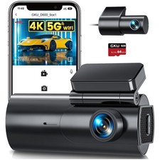 4K 1080P Dual Dash Cam - Front  Rear with Wi-Fi, Night Vision  G-Sensor