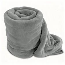 Super Soft  Warm Fleece Blanket Large Sofa Bed Couch Mink Silver Throw Queen US