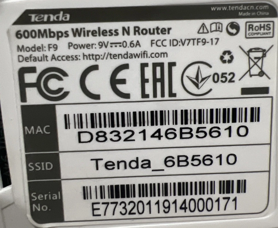 Tenda F9 600Mbps Wi-Fi Router with 4 * 6dBi Antennas, Easy Setup, Beamforming - Image 2 of 4