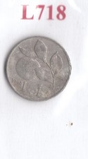 L718 Moneta Coin ITALIA Repubblica Italiana 1 Lira Arancia 1948