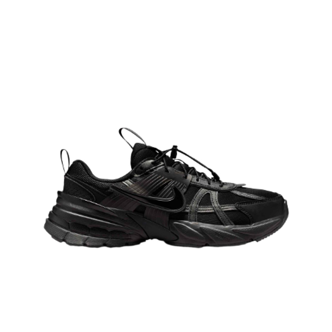 Nike V2K Run Black Metallic Silver Sneakers - Women's Athletic Shoes