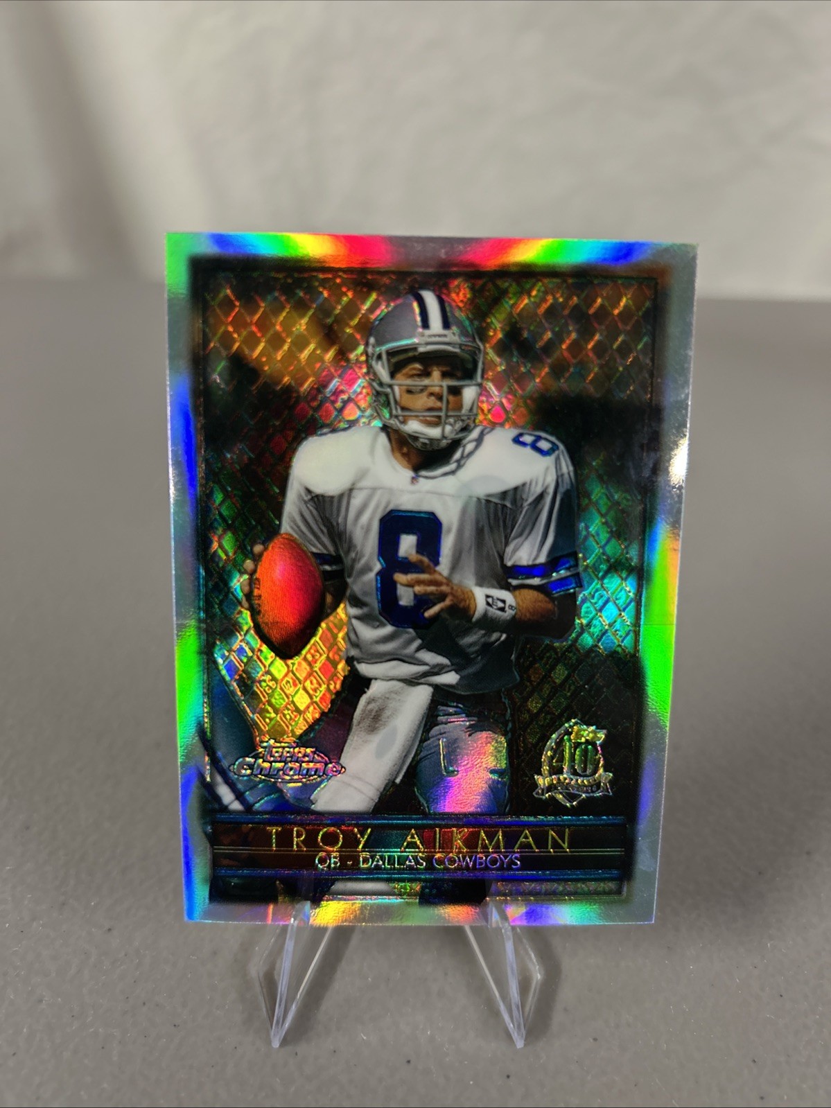 1996 Troy Aikman Topps Chrome Football Refractor #1 Nice SSP SP RARE