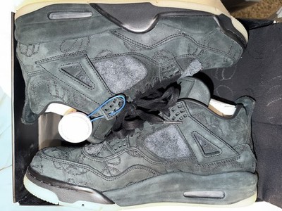 Size 10 - Jordan 4 Retro x KAWS Black 2017 OG EVERYTHING/EBAY AUTHENTICATED