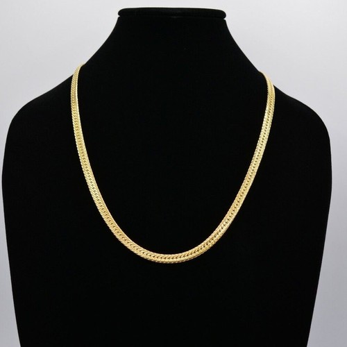 Givenchy Vintage Necklace 26" Herringbone Chain Chunky Gold Signed 1980s BinG - Picture 1 of 12