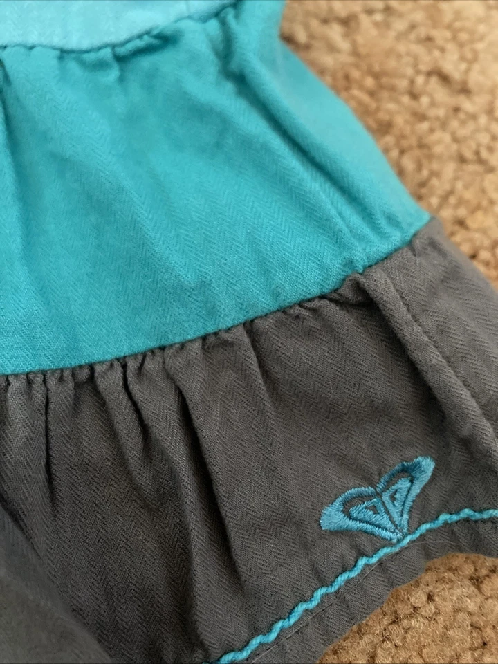 Vestido de sol Roxy Baby ajustable azul verde azulado gris infantil talla 18-24 meses Foto 4 de 4