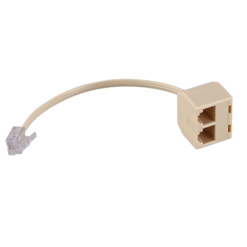 RJ11 6P4C 2 Wege Auslauf Telefon Buchse Linie Splitter Adapter Beige Q4M87261 - Bild 4 von 8