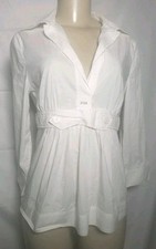 BCBG MAXAZARIA Medium White Shirt Vneck Pullover Top