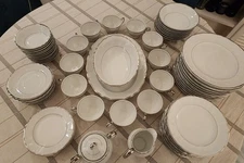 Vtg Harmony House Silver  Silver Sonata China - Lot of 71 Pieces