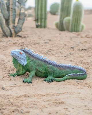 Realistische Leguan Echsen Skulptur lebensecht handbemalt Reptil Terrasse Statue USA