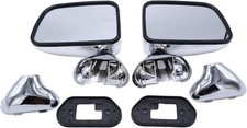 A Pair of Door Mirrors Chrome Manual Side View Mirrors Set for 87-88 Toyota P...