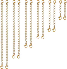 12 PCS Necklace Extenders - Stainless Steel Necklace Extension Chain for Jewelry