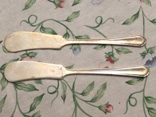Vintage Butter Knives National Silver Co Lot of 2 Silverplate EPNS 5.75"