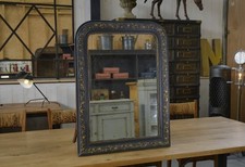 Miroir au mercure structure en pin et plâtre moulé Louis Philippe 1830/1850's