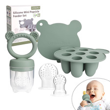 Silicone Baby Fruit Feeder  Freezer Tray Set, Breast Milk Popsicle Mold, BPA Fr