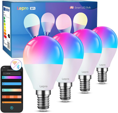 Lepro Smart E14 LED BP1 G45, Personalisierter Ki-Lichtdesigner, 4.9W 470LM RGB+C