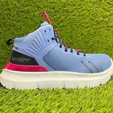 Timberland Pro Setra Mid Womens Size 6W Blue Composite Toe Safety Work Boots