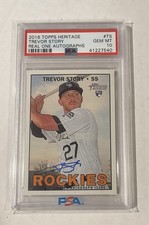 2016 Trevor Story Topps Heritage Real One Blue Ink RC Rookie PSA 10 Red Sox