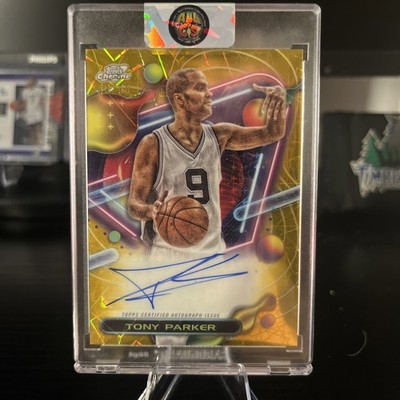 2023-24 Topps Cosmic Chrome Tony Parker Auto Gold Interstellar Refractor #/50